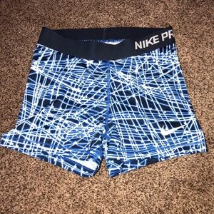 Blue and white Nike spandex